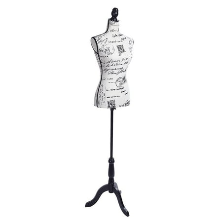 Female Display Hanger UBesGoo Female Mannequin Torso Body Dress Form with Black Adjustable Tripod Stand, 52.3'-66.2' Adjustable Height Non-Straight Pinnable for Pants Clothing Dress Jewelry Display ()