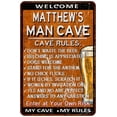 thumbnail image 1 of MATTHEW'S Man Cave Rules Rusty Gift Sign Garage Decor 12 x 18 Matte Finish Metal 112180051418, 1 of 1