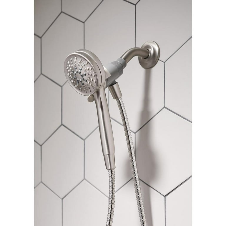 Attract with Magnetix 6-Spray 5.5 in. Single Wall Mount Handheld Adjustable Shower Head in Spot Resist Brushed Nickel Attract with Magnetix 6-Spray 5.5 in. Single Wall Mount Handheld Adjustable Shower Head in Spot Resist Brushed Nickel