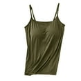 thumbnail image 4 of Dyfzdhu Tank Top with Built in Bra for Women Chest Pads Five Fingers Without Steel Ring Cups One Sports Camisole Summer Tops Undershirts, 4 of 4