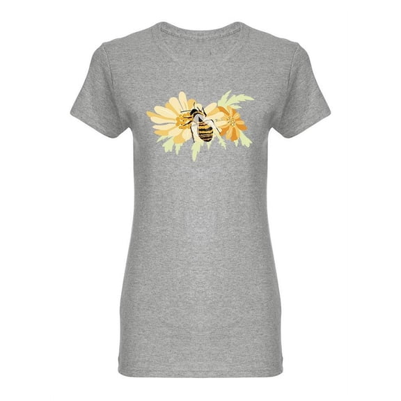 Bee Pollintaing A Daisy Flower T-Shirt Women -Image by Shutterstock, Female 3X-Large