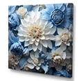 thumbnail image 2 of Designart "Symphonic Harmony Of White And Blue Dahlias II" Dahlia Wall Art Prints, 2 of 7