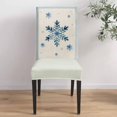 thumbnail image 4 of Chair Covers for Dining Room Set of 6,Watercolors Christmas Snowflakes Stretch Seat Protector Removable Washable Chairs Slipcovers for Kitchen Banquet Wedding Hotel,Stripes on Linen, 4 of 6