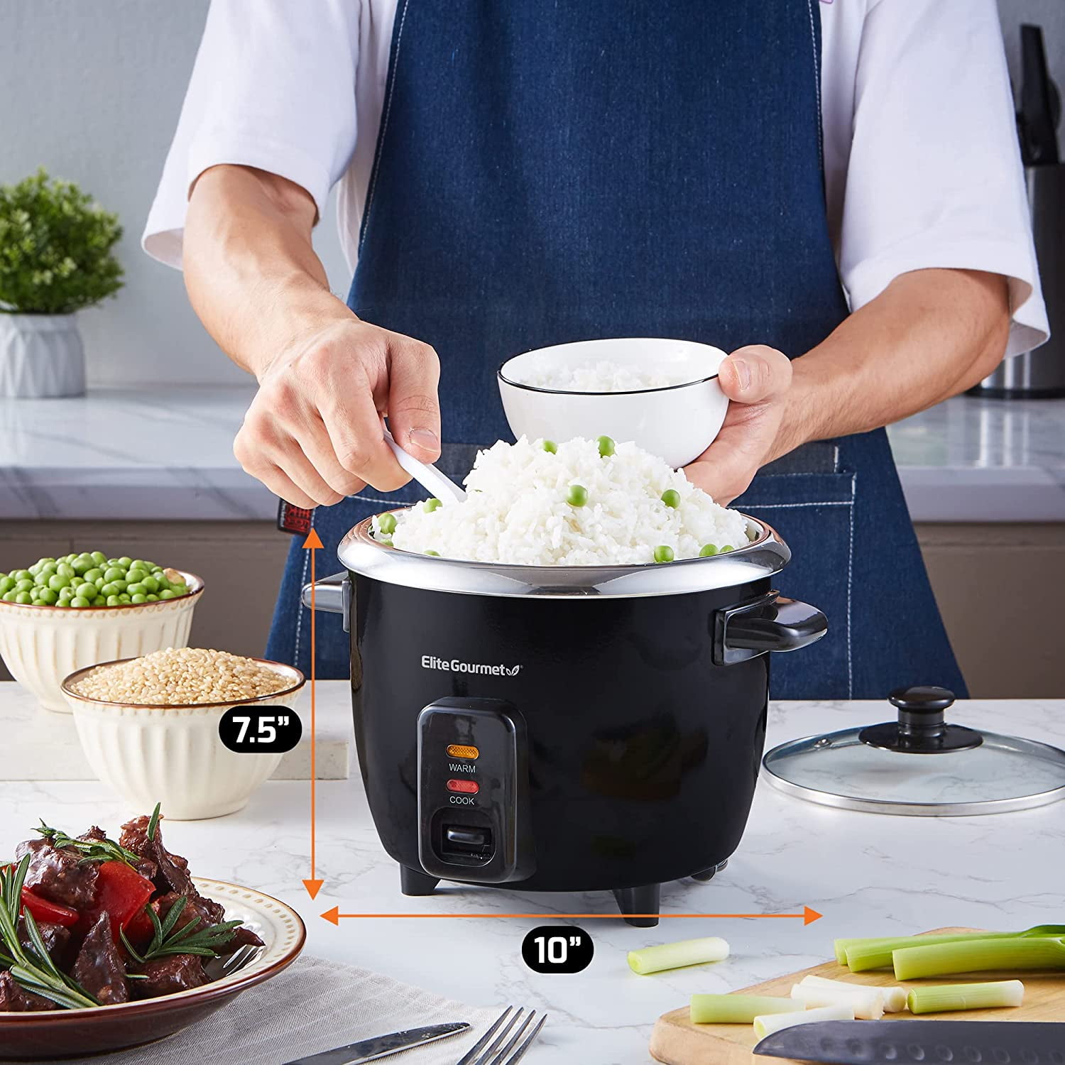 Narita 10 Cup Electric Rice Cooker and Steamer with Stainless