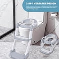 thumbnail image 3 of 2-in-1 Foldable Baby Potty Seat & Training Toilet, 5 Height Adjustable Toddler Toilet Seat with Anti-Slip Step Stool and Soft Padded Cushion, 3 of 9