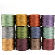 The Beadsmith S-Lon Bead Cord – .5 mm Nylon Cord, 12-Pack, Forest Mix, TEX210, 77 Yards