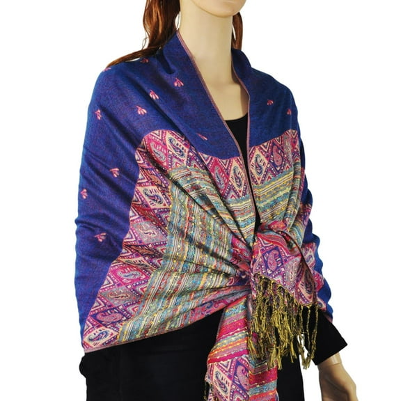 Rainbow Paisley Thick Pashmina Shawl