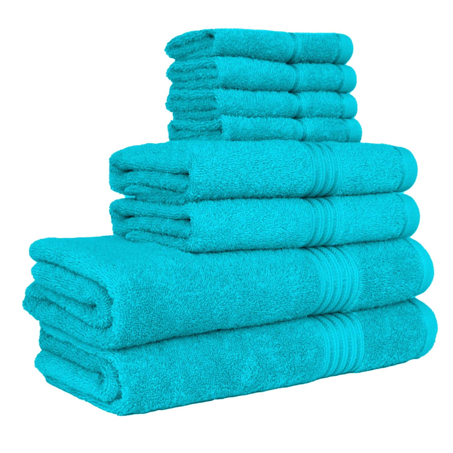 HURBANE HOME Highly Absorbent 8 Pieces Bathroom Towel Set Soft, 100% Cotton, Highly Absorbent