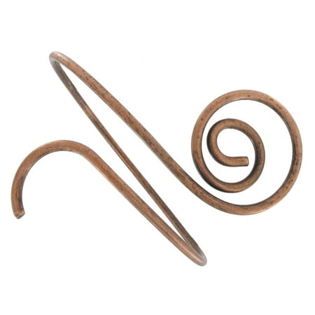 Spiral Bracelet - Spiral Copper Ox Tone Metal Scroll Upper Arm Bracelet Plain End