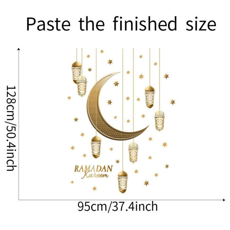 HAIEED Ramadan Decorations for Home Stickers, Islamic Muslim Wall  Stickers,Eid Mubarak Ramadan Decor Moon Lantern Stickers Decals, Window  Clings for
