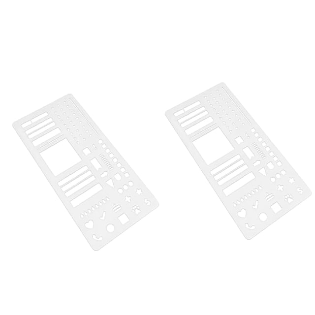 Mupvlun Handmade Flexible Record Template, Reusable Flexible Record Template, Planner Stencil Set for Dot Grid Journals, Versatile Drawing Templates Kit 2 Pcs