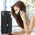 thumbnail image 5 of Allytechgroup for iPhone XS/X Wallet Case with 5 Cards Holders, Detachable Hand Strap & Shoulder Lanyard RFID Blocking Shockproof Protective Phone Case for Girls Women, Black, 5 of 8