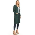 thumbnail image 2 of MOA COLLECTION Women's Solid Casual Loose Fit Long Sleeve Pocket Open Front Duster Cardigan, 2 of 5
