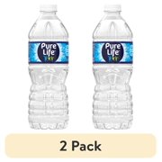 (2 pack) Pure Life Purified Water, 16.9 Fl Oz, Single Plastic Bottle