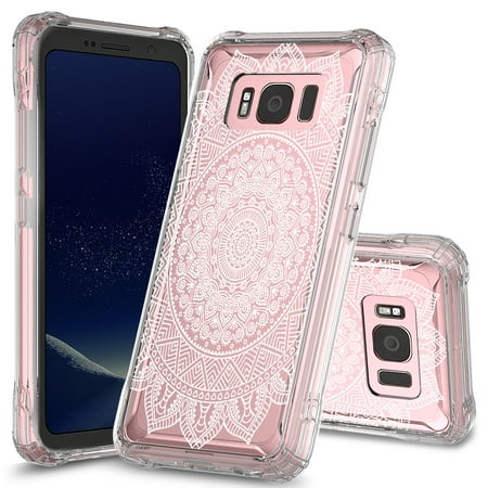 Active Hand Care Galaxy S8 Active Case, KAESAR Pattern Designed Slim Scratch-Resistant Shockproof Hard PC+TPU Bumper Protective Armor Defender Cover for Samsung Galaxy S8 Active (Mandala Mehndi) ()
