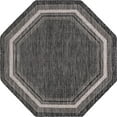 thumbnail image 1 of Unique Loom Outdoor Border Solid Tonal Rug 5' x 5' Octagon Black/Gray, 1 of 1