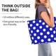 thumbnail image 2 of Fotbe Blue And White Polka Dot Bolsa Tote Estética de Lona con Estampado para Mujer - Bolsa Reutilizable de Hombro Casual para Vacaciones, Compras, Trabajo y Gimnasio, 2 of 8