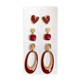 thumbnail image 2 of Joyas y relojes, Accesorios, Joyas, Aretes, Juego de 3 pares de aretes de aguja plateados para mujer, aretes gruesos y ligeros, regalo de joyería para mujer, aretes de plástico., 2 of 6