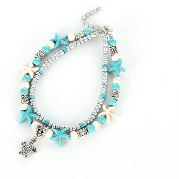 YYKihy New Beach Anklets Turtle Pendant Turquoise Anklets Beach Anklets Beaded Anklets