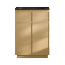 St. Tropez 24" Freestanding Bathroom Vanity in Natural Oak with Black 3-Hole Widespread Sink Top