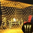 thumbnail image 1 of LED String Fairy Lights Net Mesh Curtain  Wedding Party Christmas Decor 110V 1.5*1.5M(Warm White)（Buy 2 Get 1 Free）, 1 of 8