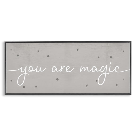 Stupell Industries Farmhouse You Are Magic Playful Typography Stars Grey White Black Framed Giclee Art, 24 x 10, by Lil' Rue