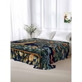 thumbnail image 5 of Tree Floral California King Size Flat Sheet, Wrinkleproof & Fadeproof Cooling Flat Bed Sheet Only, Boho Vintage Country Botanical Patterns Breathable Soft Bedding Top Sheets 108 x 98 Inches, 5 of 8