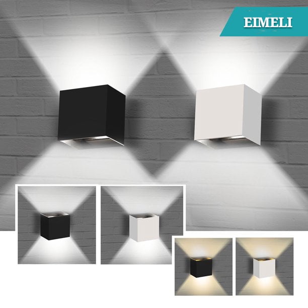 Amerteer Modern Led Wall Sconce Dimmable Up Down Lamp Black Bedroom Sconces 12w Hallway Mounted Lighting Fixtures For Stair Living Room Com - Dimmable Wall Sconce Black