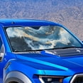 thumbnail image 2 of Yuyamidu Blue Marble Print Car Sunshade for Windshield Foldable Windshield Visor for SUV Van Hatchback Large Car Sun Shade Windshield Keep Your Vehicle Cool, 2 of 7