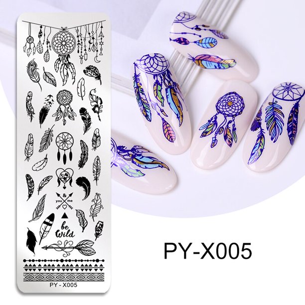PICT YOU Nail Stamping Plate Flower Leaf Geometry Stamp Template Nail Image Plate Stencil DIY Impresión Herramientas de acero inoxidable Tan Jianjun unisex