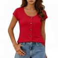 thumbnail image 2 of Molidfa Women's Crew Neck Graphic Print Casual Short Sleeve T-Shirt, 2 of 5