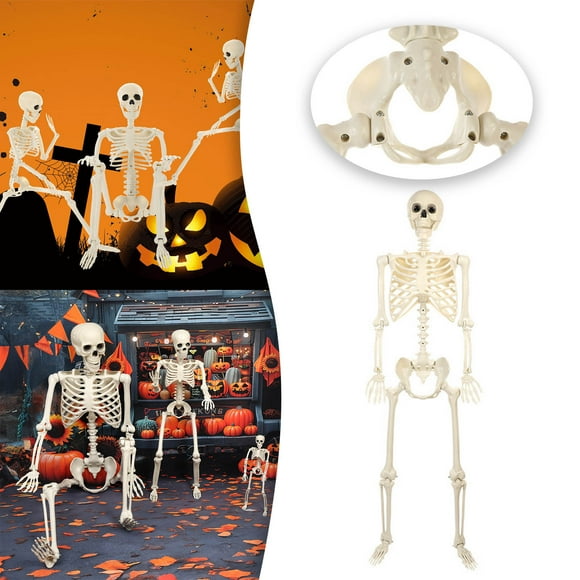 Halloween Skeleton Decoration Full Body Posable Skeleton Realistic Human Bones With Posable Joints For Halloween Pose Prop Garden Patio Outdoor Decorations Light Figures That Light up Outdoor Garden