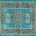 thumbnail image 1 of Ahgly Company Indoor Square Geometric Light Blue Traditional Area Rugs, 4' Square, 1 of 4