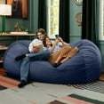 thumbnail image 4 of Jaxx Grand Lounger 7 Foot Bean Bag Sofa -Lush Velvet Navy, 4 of 8