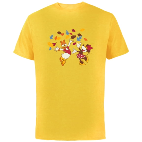 Disney Minnie Mouse and Daisy Duck Thanksgiving Fun - Short Sleeve Cotton T-Shirt for Adults - Customized-Yellow