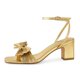 thumbnail image 2 of Sandalias ISNOM, tacones dorados, lazo, nudo, tacón ancho para boda, 2 of 7