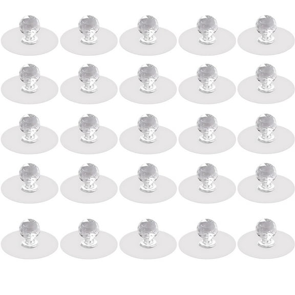 NOGIS 25pcs Stick on Knobs for Cabinets and Drawers,Small Knobs for Jewelry Box, Self Adhesive Cabinet Pulls Plastic Handles for Boxes, Peel and Stick Cabinet Handles Clear Acrylic Drawer Pulls