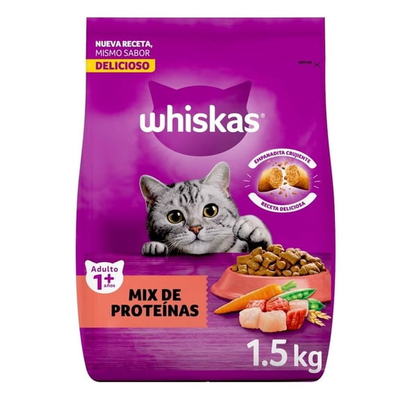 Alimento para Gato Whiskas Adulto Mix de Proteínas 1.5 kg