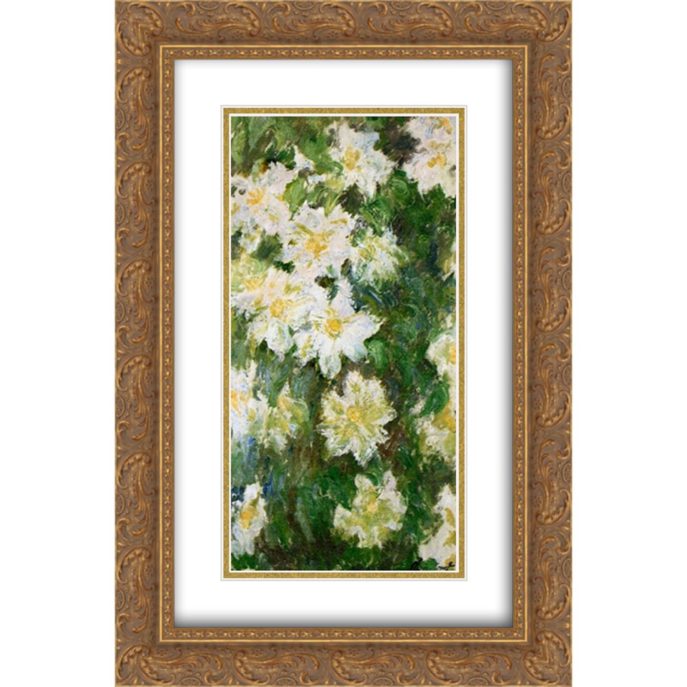 Claude 2x Matted 16x24 Gold Ornate Framed Art Print 'White