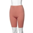 thumbnail image 5 of A2Y Women's Basic Solid Premium Cotton Mid Thigh High Rise Biker Bermuda Shorts Dusty Rose S, 5 of 5