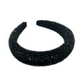 thumbnail image 2 of Qarigey Diademas con cuentas de cristal con purpurina, tocado de punto Flexible para el cabello, tocado para mujer, fiesta, colorido brillante Accesorio para el cabello Negro Qarigey AP010971-04B, 2 of 5