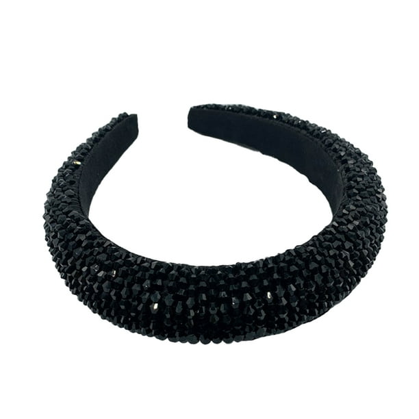 Minnieouse Diademas con cuentas de cristal brillantes, tocados de moda de diamantes de imitación flexibles para mujer, adorno de boda, colorido brillante Accesorio para el cabello Negro Minnieouse AP010971-04B