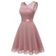 thumbnail image 2 of VISgogo Mujer Verano A-line Vestidos Color Sólido Recorte Cuello Redondo Túnica Cintura Sin Mangas Vestido VISgogo moda, 2 of 9