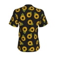 thumbnail image 3 of Uemuo Sunflowers Printed Women's Classic V-Neck T-Shirt - Soft, Breathable, Moisture-Wicking, Perfect for Casual, Office, Travel, and Everyday Wear-XX-Large, 3 of 5
