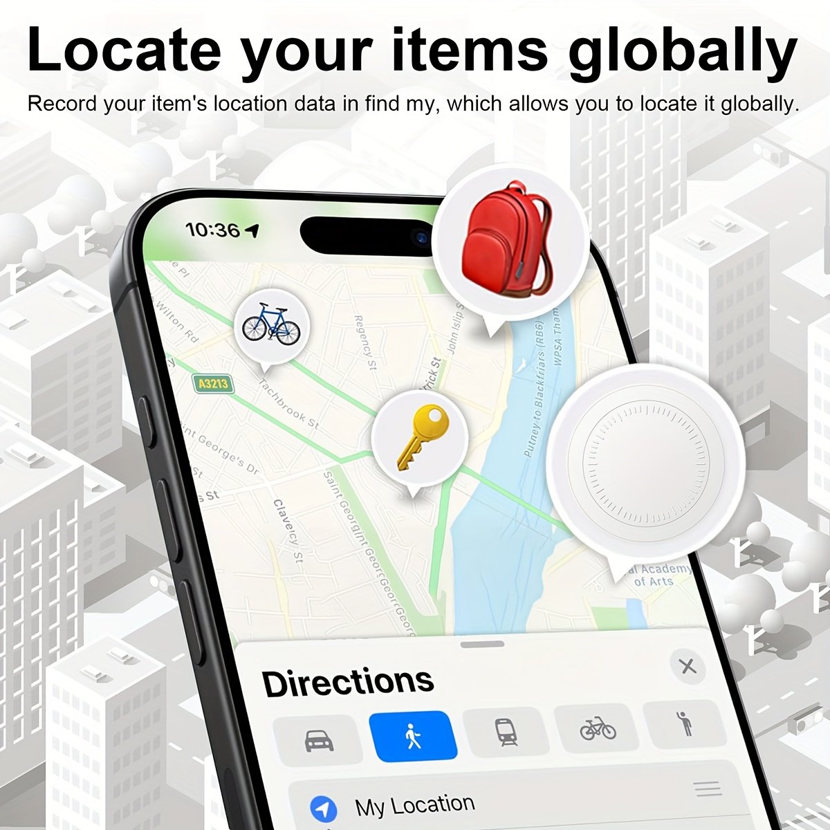 2‑Pack Smart Anti‑Loss Locator Devices, No‑Install No‑App‑Download Required Real‑Time Item Finder for iOS Phones, Anti‑Lost Tracker for Pets, Dogs, Cats and Wallets