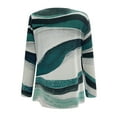 thumbnail image 3 of Aayomet Womens Workout Tops Womens Casual Long Sleeve Crewneck Sweatshirt Striped Printed Loose Pullover Tops Shirts,Green S, 3 of 4