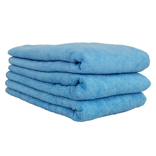 Chemical Guys MIC36303 - Workhorse XL Blue Professional Grade Microfiber Towel, 24' x 16' (Windows), 3 Pack