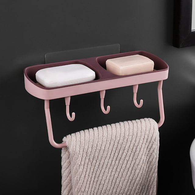 Almacenamiento y organización del baño, organizadores y almacenamiento de armarios, dispensador de jabón de pared, estante de baño, dormitorio, jabón multifuncional, toallero con gancho, estante de al