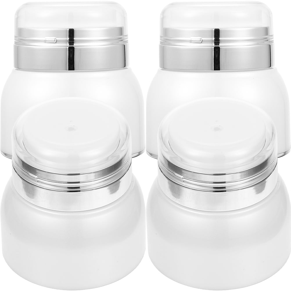 unbranded 4 Pcs Syrup Vacuum Bottle Airless Pump Jar Travel 7x6.7cm