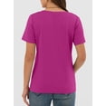 thumbnail image 4 of ANRABESS Womens Short Sleeve Tops Casual V Neck Wrinkle - Free Basic T Shirts Summer Cute Tee 2026 Spring Fashion Clothes Hot Pink Large, 4 of 7